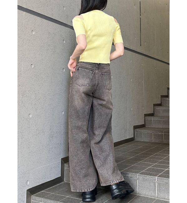 MURUA「ショルダーカットZIPハーフニット」|ニット・セーター|