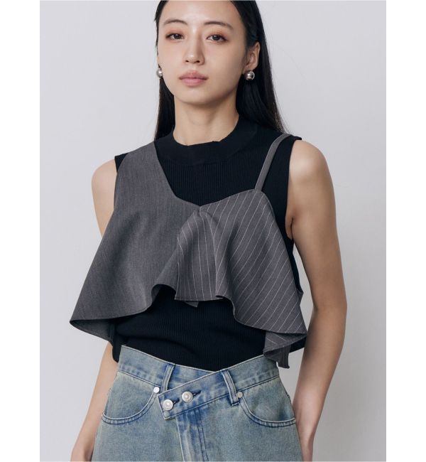 MURUA「ビスチェレイヤードニットタンク」|タンクトップ|ブラック