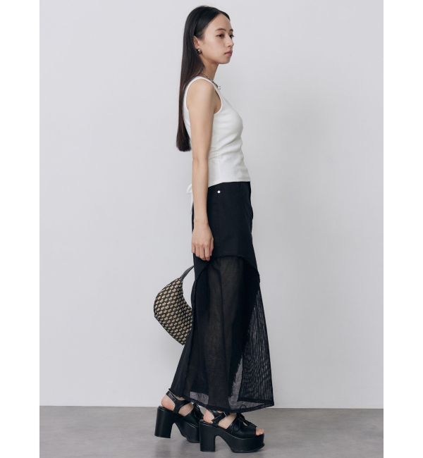 MURUA「カップ付きバックレースアップテレコタンク」|タンクトップ|