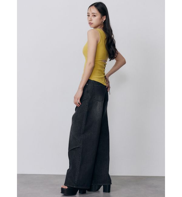 MURUA「カップ付きバックレースアップテレコタンク」|タンクトップ|