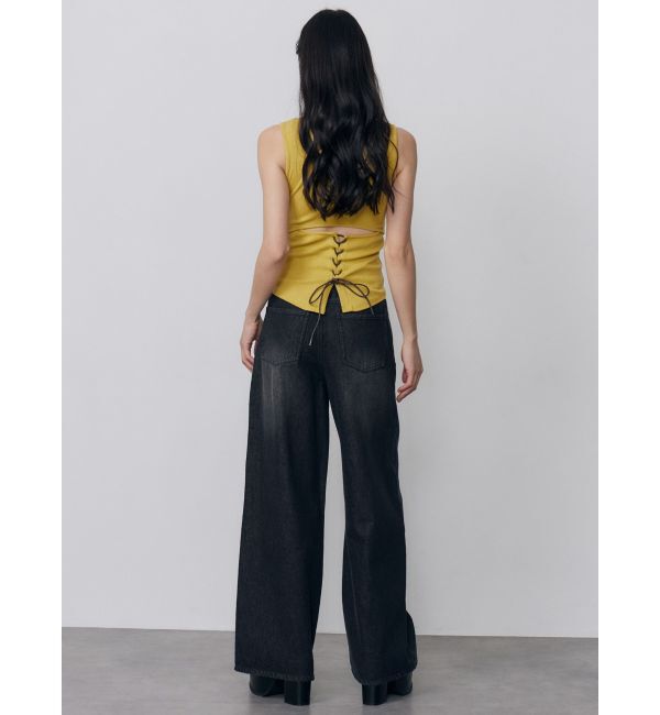 MURUA「カップ付きバックレースアップテレコタンク」|タンクトップ|