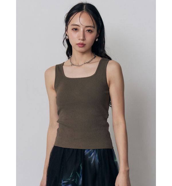 MURUA「カップ付きバックレースアップテレコタンク」|タンクトップ|