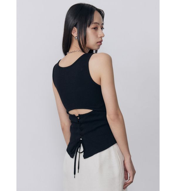 MURUA「カップ付きバックレースアップテレコタンク」|タンクトップ|