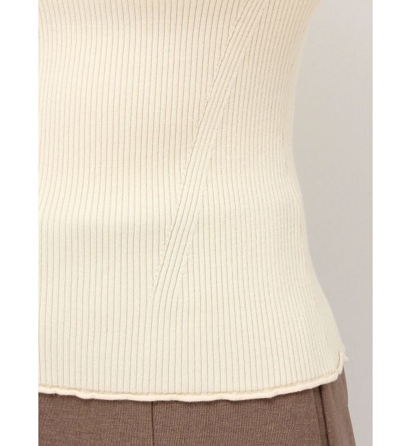 LAGUNAMOON「アシンメトリーラペルリブニットプルオーバー」|ニット・セーター|