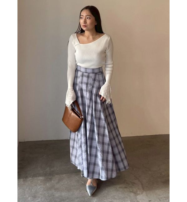 LAGUNAMOON「シアーパターンカフスリブニットプルオーバー」|ニット・セーター|