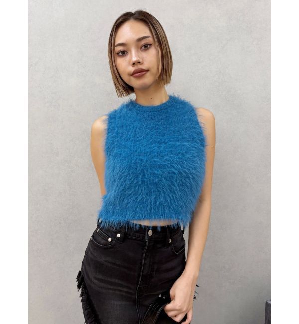 EVRIS「ファンシーヤーンノースリニットトップス」|タンクトップ|