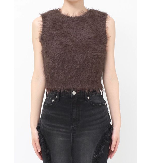 EVRIS「ファンシーヤーンノースリニットトップス」|タンクトップ|