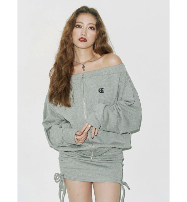 EVRIS「サイドギャザースウェットミニスカート【セットアップ着用可能】」|スカート|