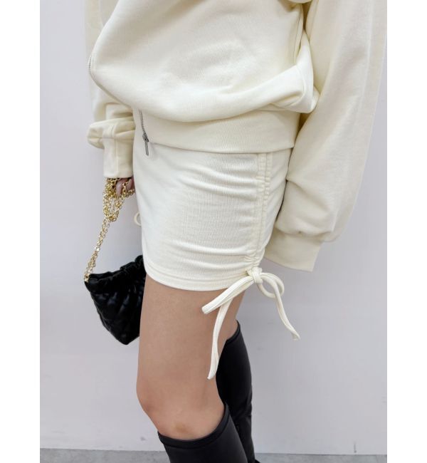 EVRIS「サイドギャザースウェットミニスカート【セットアップ着用可能】」|スカート|