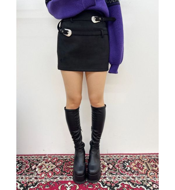 EVRIS「ダブルバックルベルトミニスカート」|スカート|