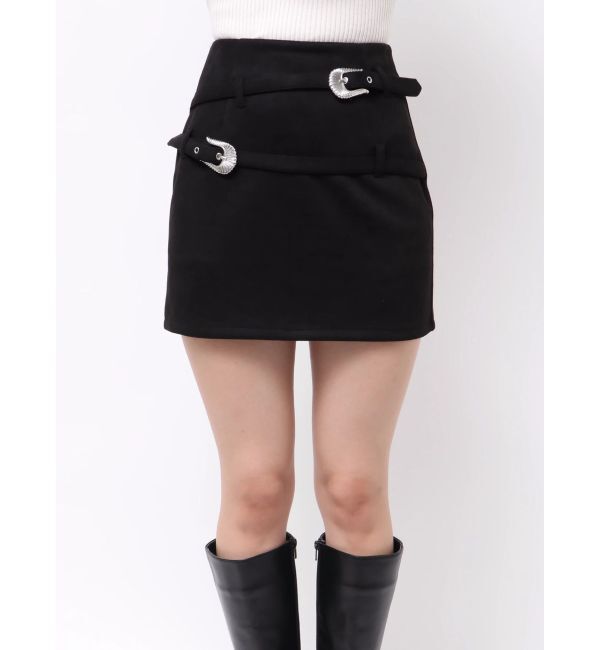 EVRIS「ダブルバックルベルトミニスカート」|スカート|