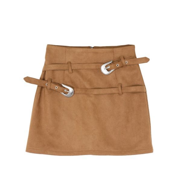 EVRIS「ダブルバックルベルトミニスカート」|スカート|