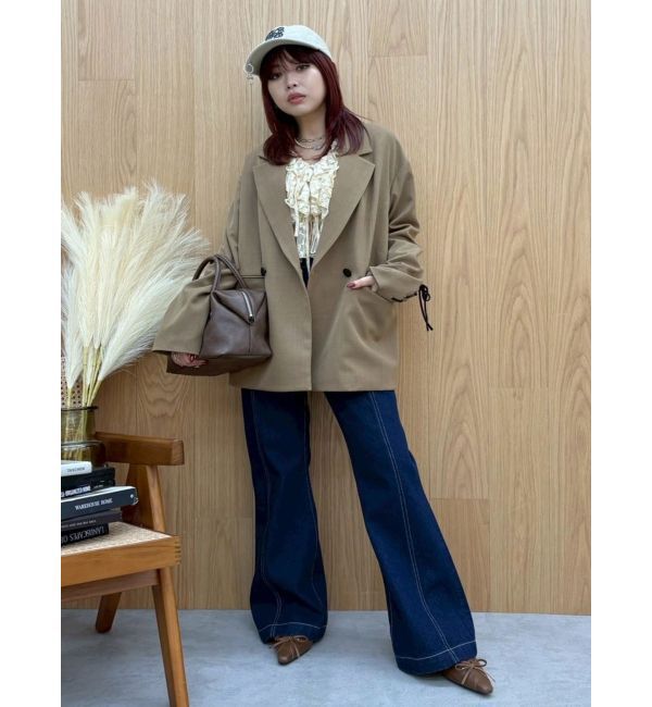 EVRIS「フロントリボンレースクロップドシャツ」|シャツ・ブラウス|