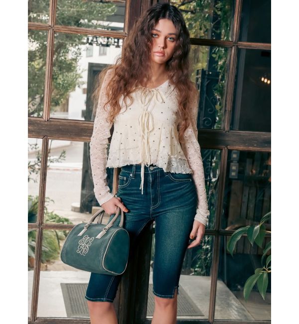 EVRIS「スタッズレースリボンシャツ」|シャツ・ブラウス|