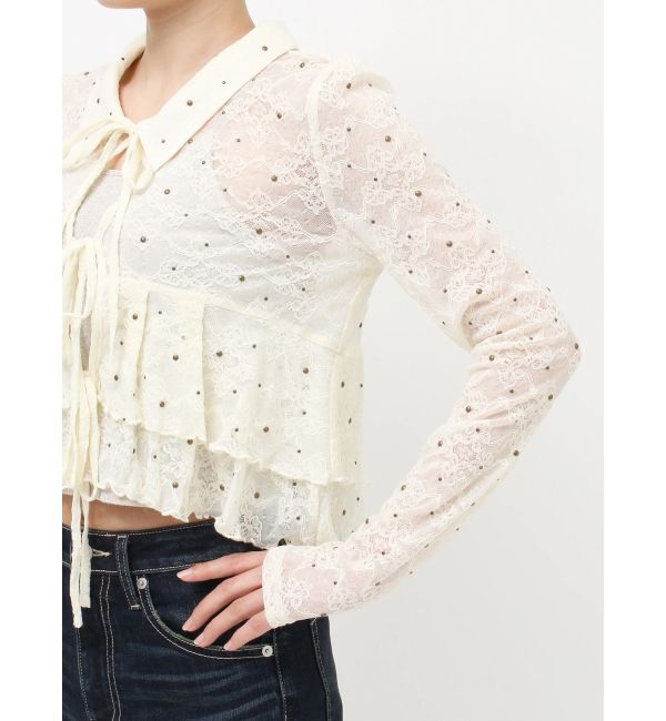 EVRIS「スタッズレースリボンシャツ」|シャツ・ブラウス|