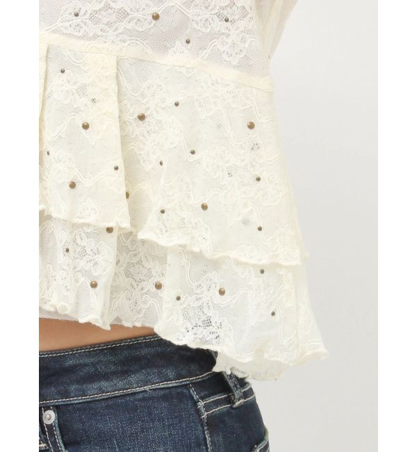 EVRIS「スタッズレースリボンシャツ」|シャツ・ブラウス|
