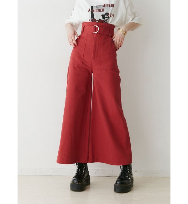 jouetie「スーパーハイウエストワイドパンツ」|その他|レッド