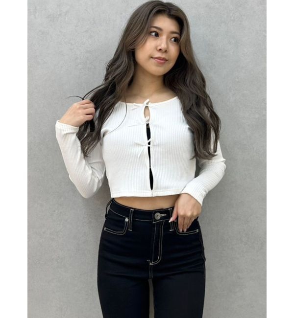 GYDA「2WAYリボンテレコトップス」|Tシャツ・カットソー|