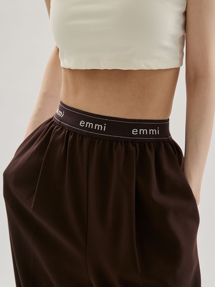 emmi atelier「emmiロゴゴムジャガードイージーパンツ」|チノ|