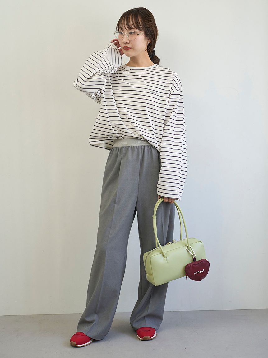 emmi atelier「emmiロゴゴムジャガードイージーパンツ」|チノ|