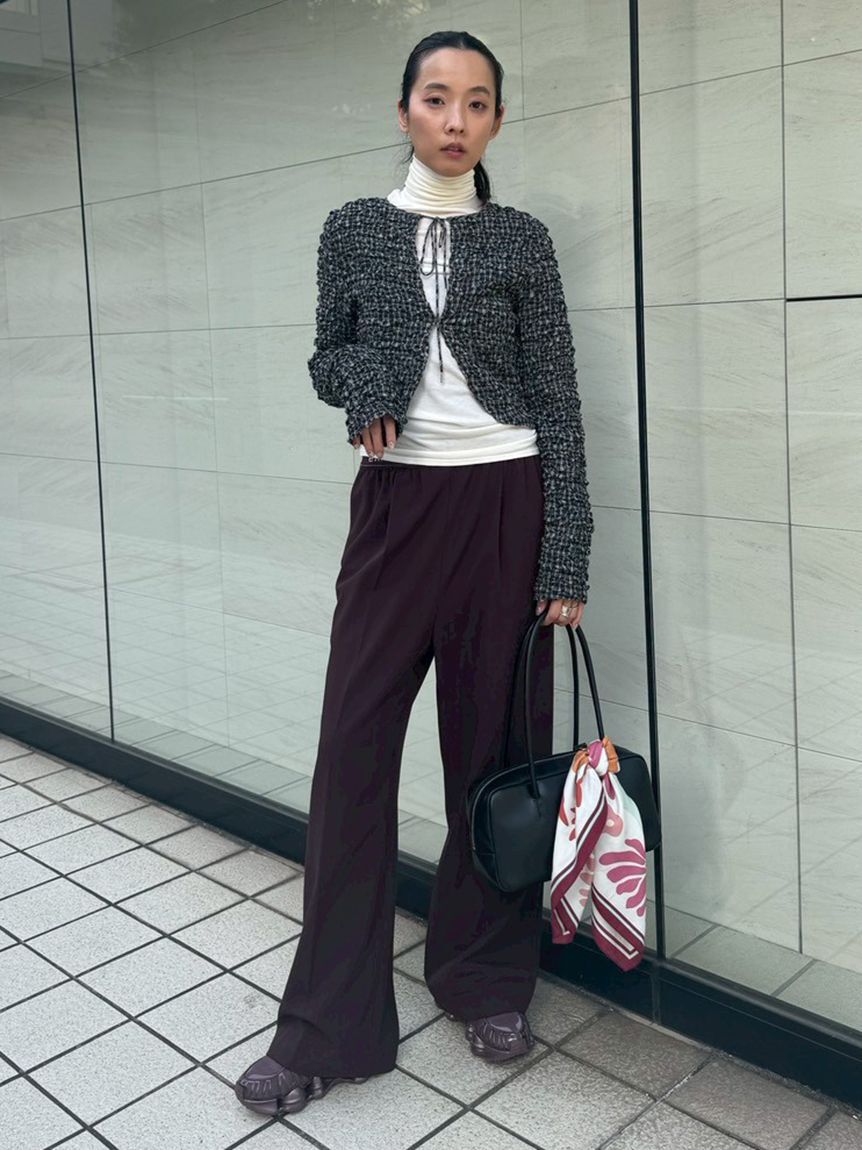 emmi atelier「emmiロゴゴムジャガードイージーパンツ」|チノ|