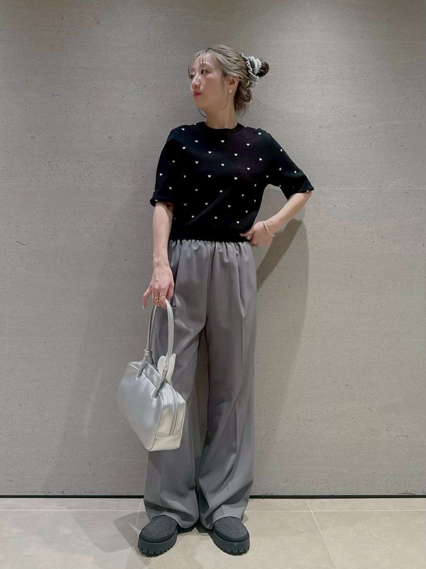 emmi atelier「emmiロゴゴムジャガードイージーパンツ」|チノ|