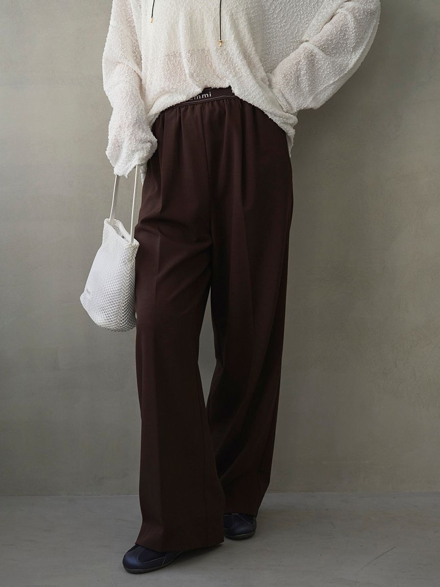 emmi atelier「emmiロゴゴムジャガードイージーパンツ」|チノ|