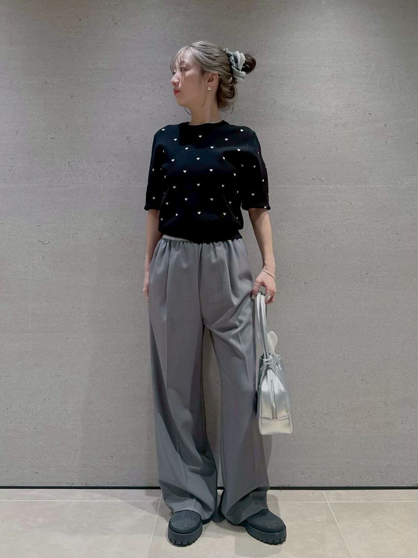 emmi atelier「emmiロゴゴムジャガードイージーパンツ」|チノ|