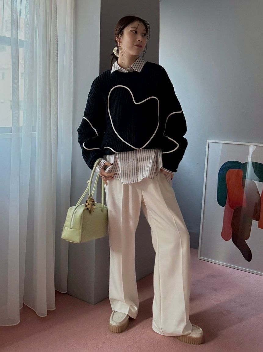 emmi atelier「emmiロゴゴムジャガードイージーパンツ」|チノ|