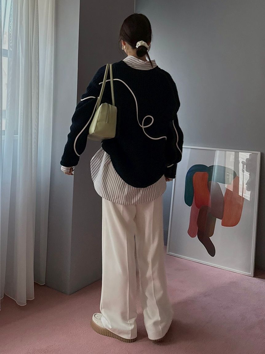 emmi atelier「emmiロゴゴムジャガードイージーパンツ」|チノ|