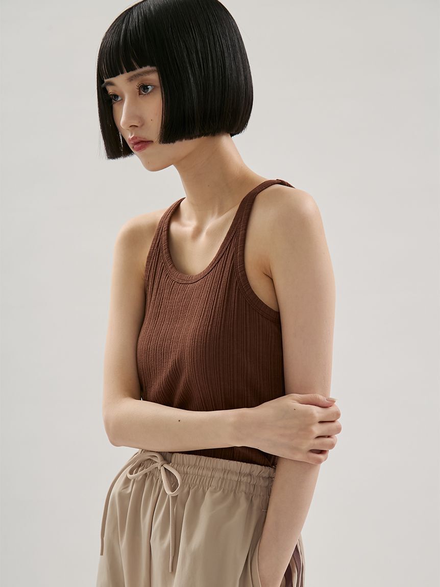 emmi atelier「カップインランダムテレコタンクトップ」|タンクトップ|