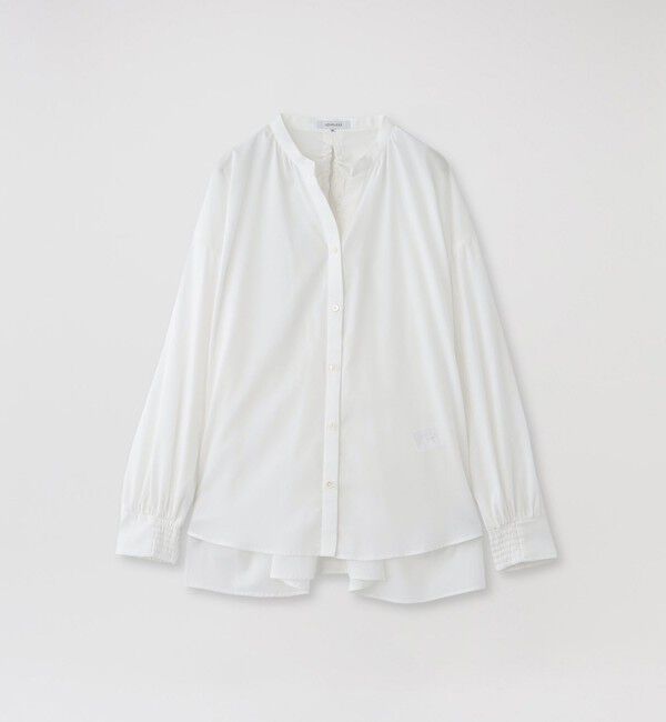  「リネンミックスギャザーブラウス」|シャツ・ブラウス|ホワイト