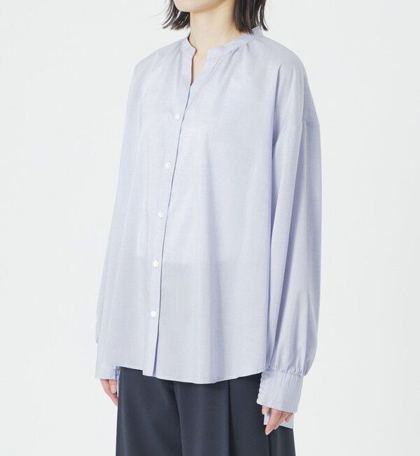  「リネンミックスギャザーブラウス」|シャツ・ブラウス|