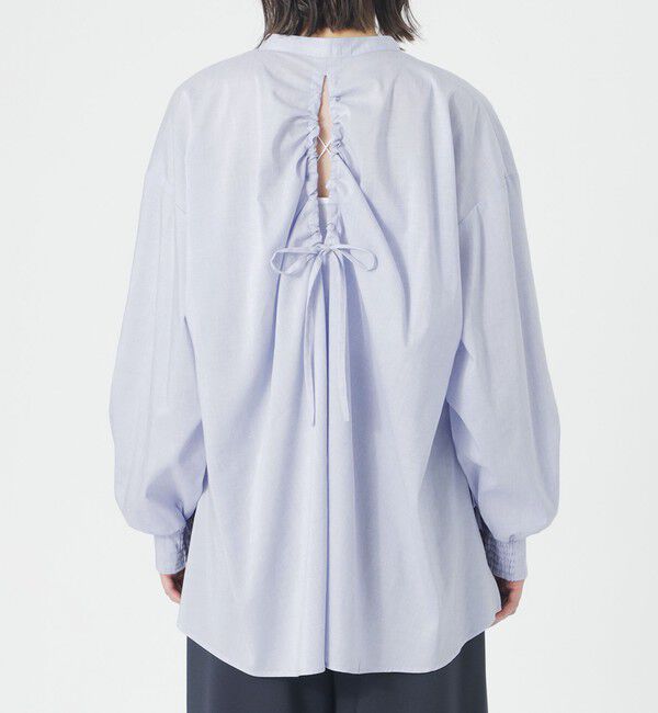  「リネンミックスギャザーブラウス」|シャツ・ブラウス|