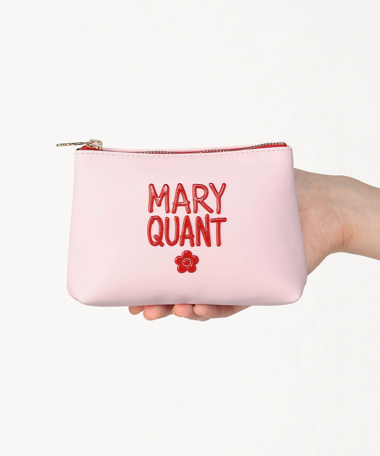 MARY QUANT「グリッターペイントロゴ 舟型ティッシュケース」|ポーチ|ピンク
