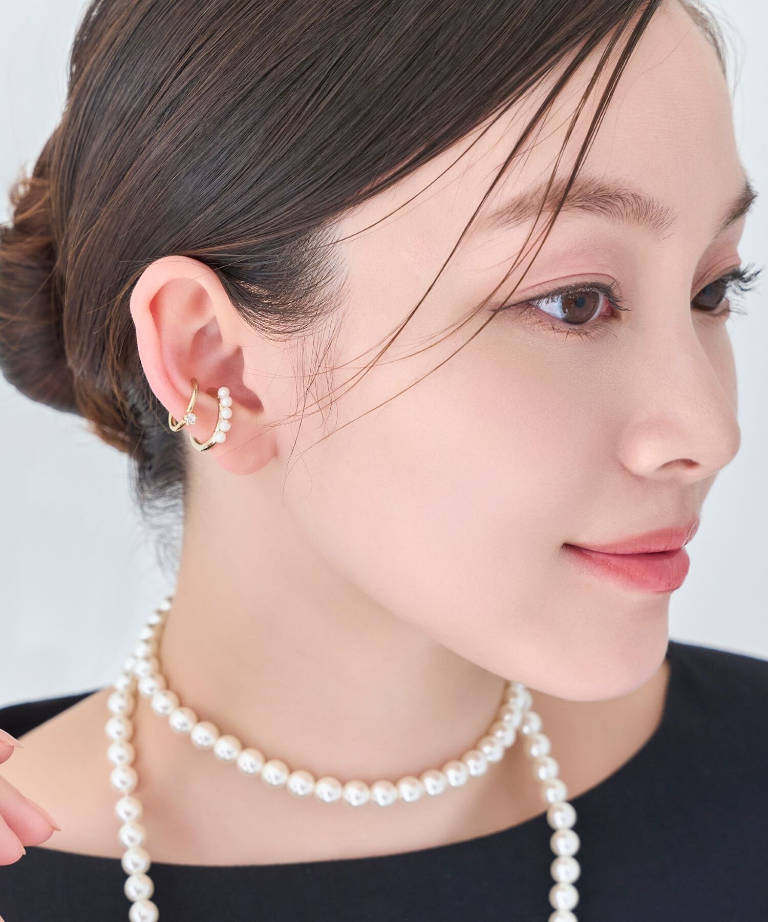 Phoebe「【金属アレルギー対応】ブリンクビジューイヤーカフ　ゴールド/ニッケルフリー」|イヤーカフ|