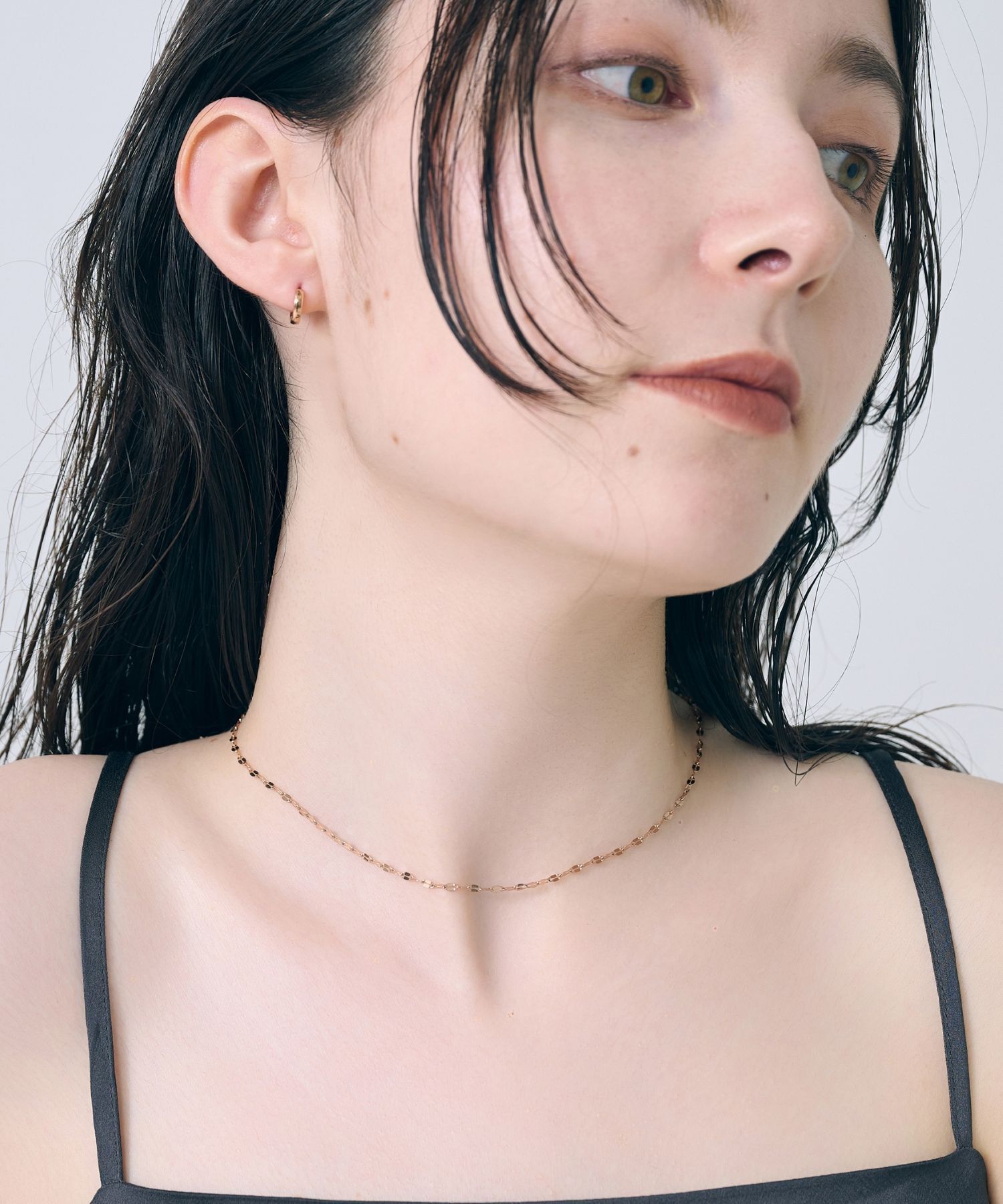 Phoebe「【金属アレルギー対応】ワンタッチメタルフープミニペアピアス  ローズゴールド/BOX付き」|ピアス|