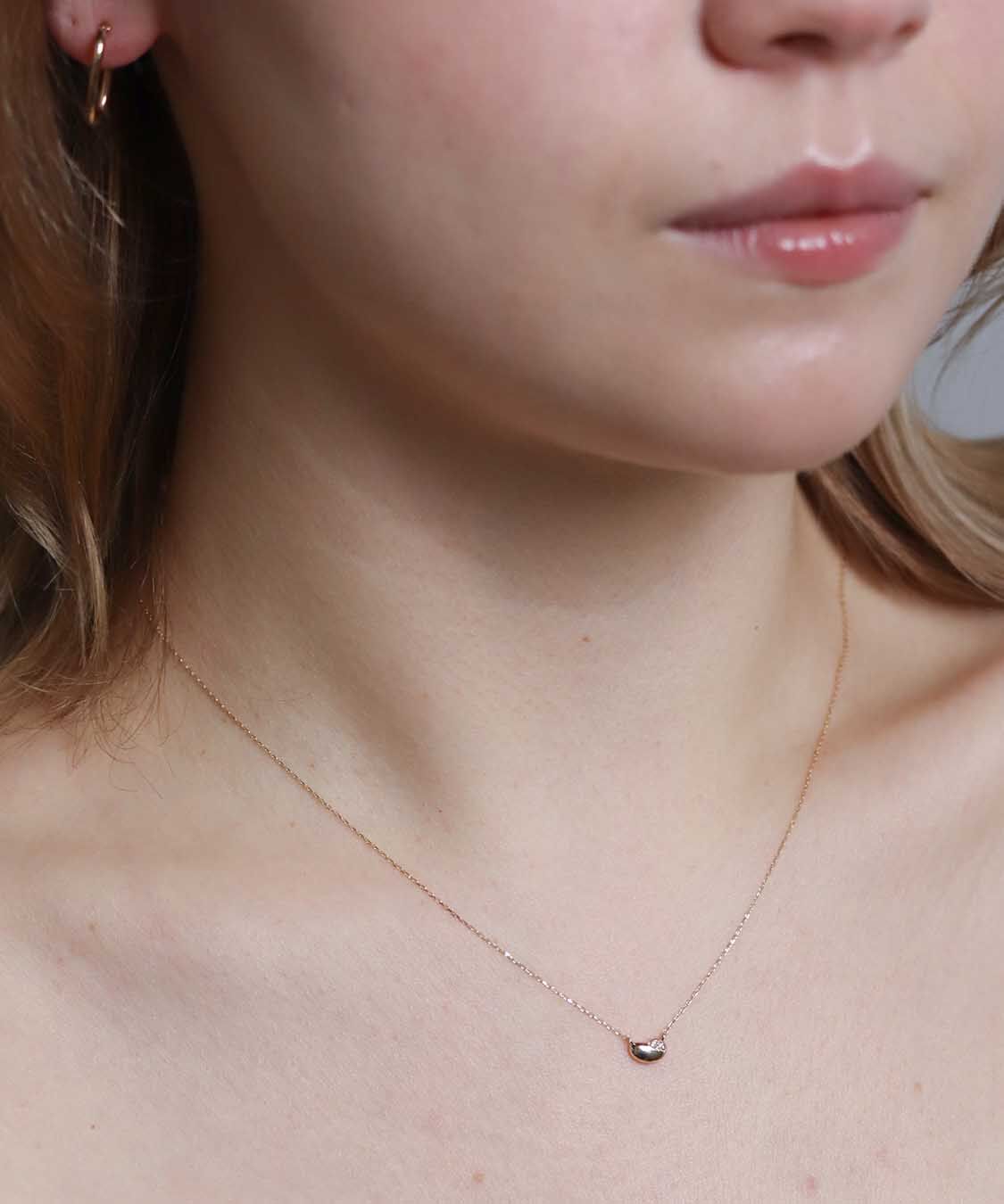  「ダイヤモンド ビーンズ ネックレス | K10YG」|ネックレス|