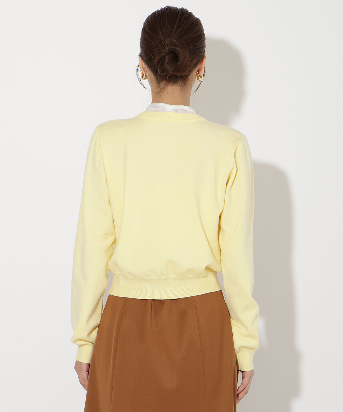 アンドクチュール「異素材リボンニットカーディガン」|カーディガン|