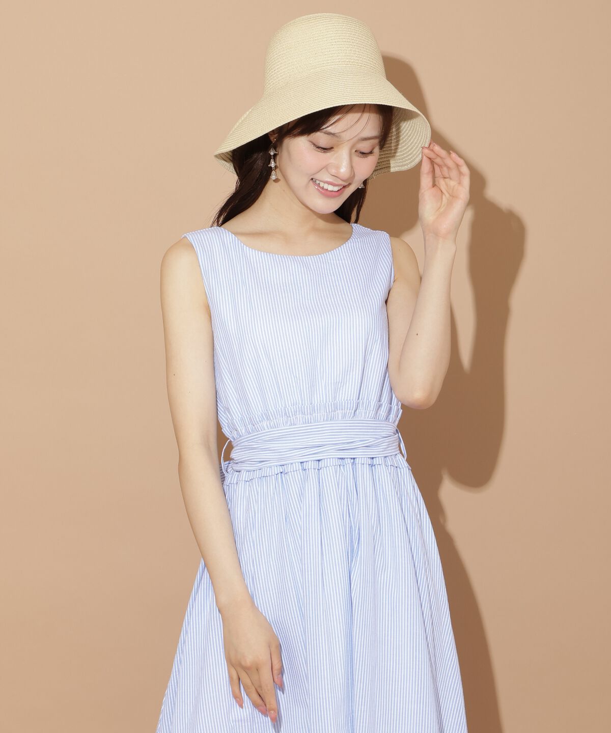WILLSELECTION「ウエストシャーリングストライプワンピース」|ワンピース|