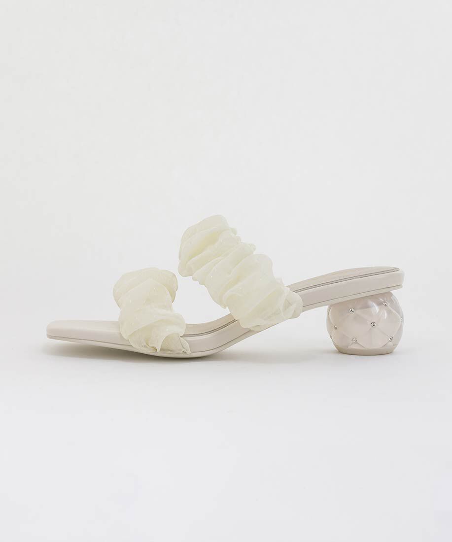  「キルティングヒールミュールサンダル」|パンプス|