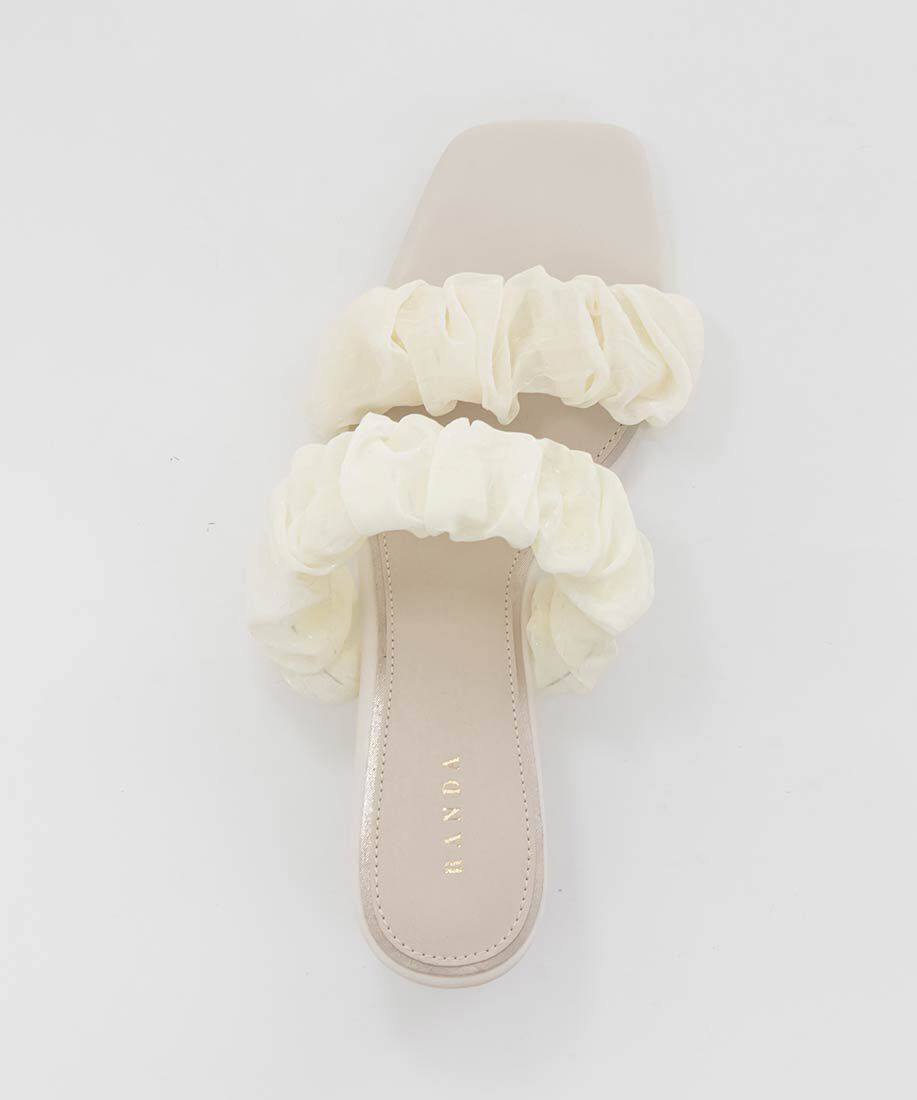  「キルティングヒールミュールサンダル」|パンプス|