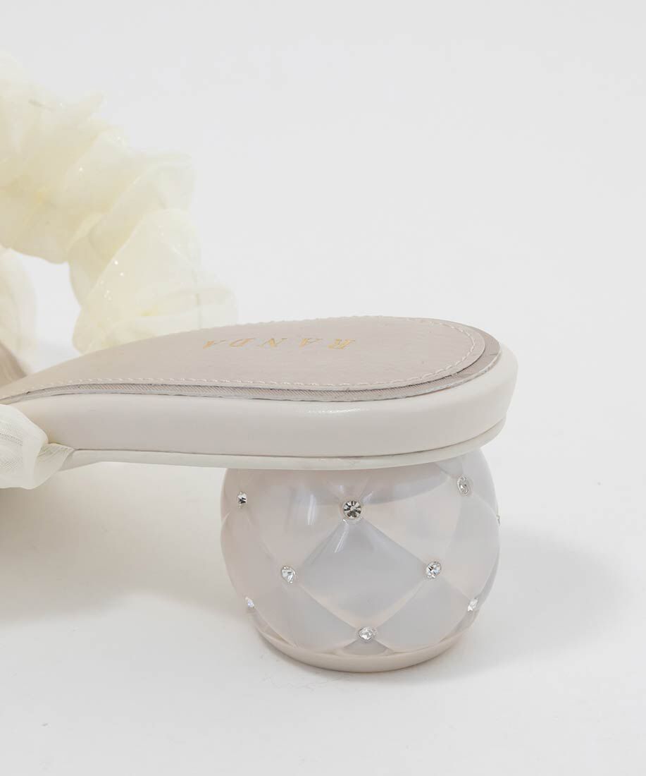  「キルティングヒールミュールサンダル」|パンプス|