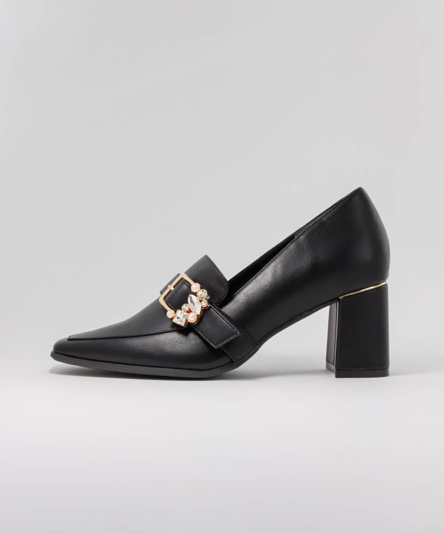  「ビジューバックルヒールアップシューズ」|ローファー|