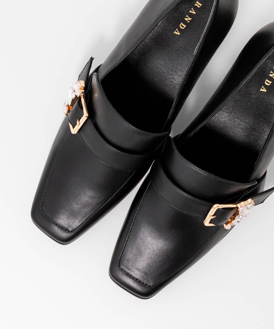  「ビジューバックルヒールアップシューズ」|ローファー|