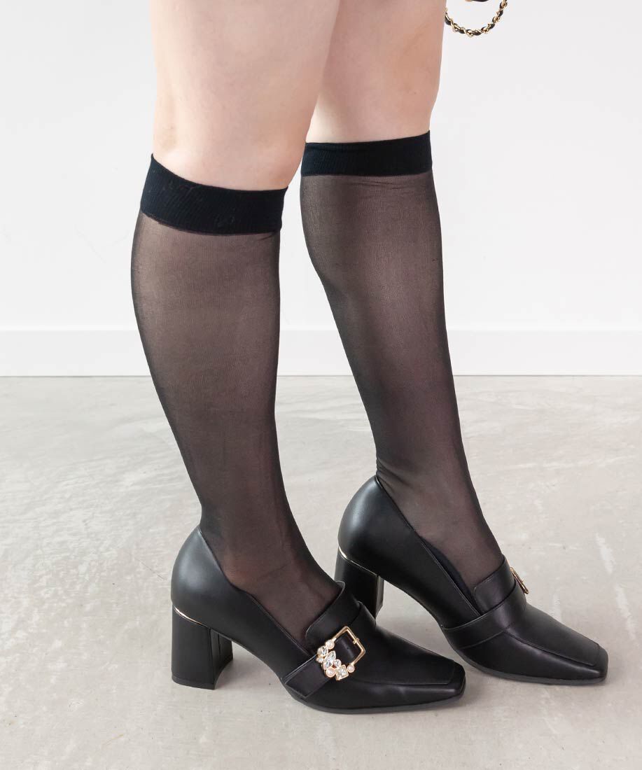  「ビジューバックルヒールアップシューズ」|ローファー|