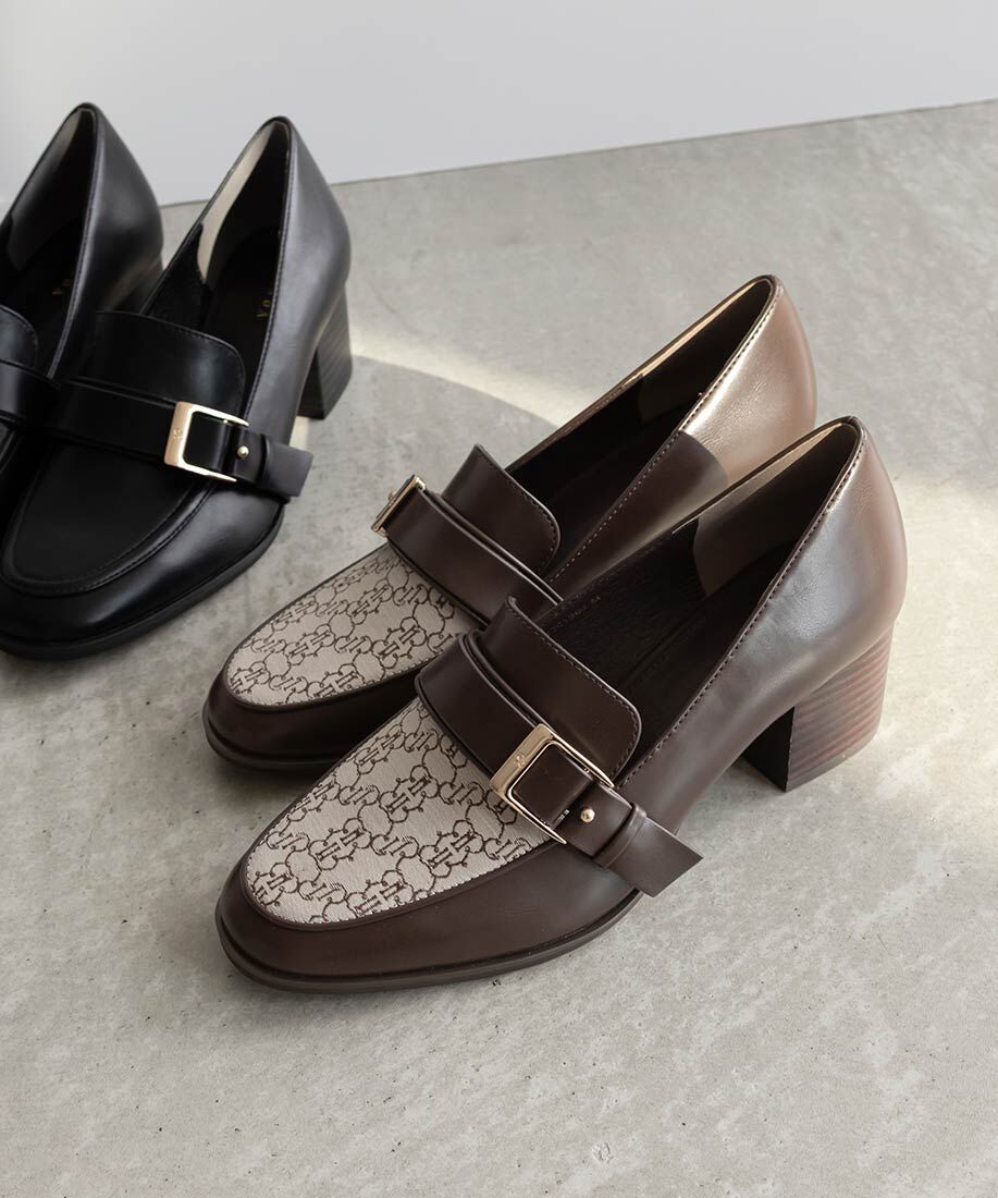  「ギボシバックルヒールアップローファー」|ローファー|