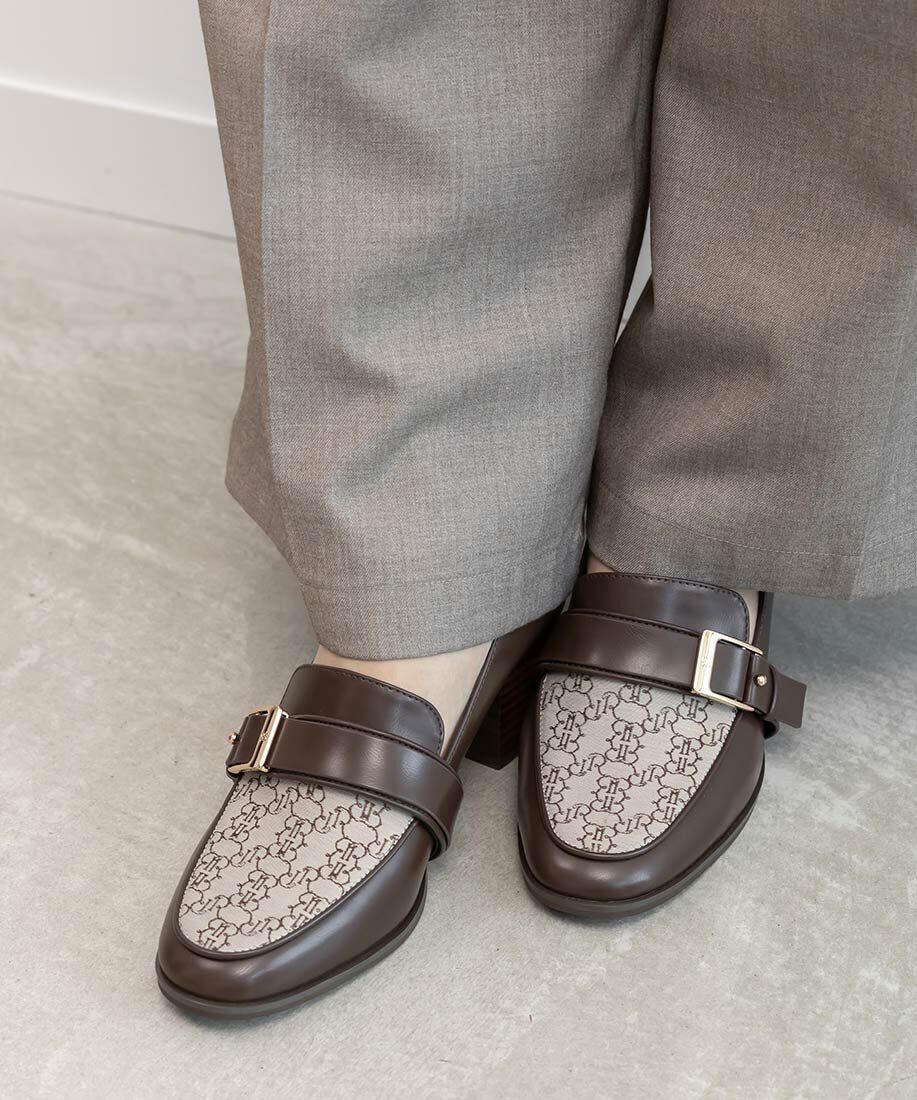  「ギボシバックルヒールアップローファー」|ローファー|