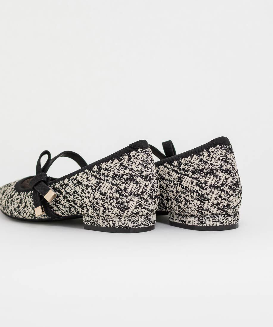  「【SUSTAINABLE】リボンベルトニットフラットパンプス」|パンプス|