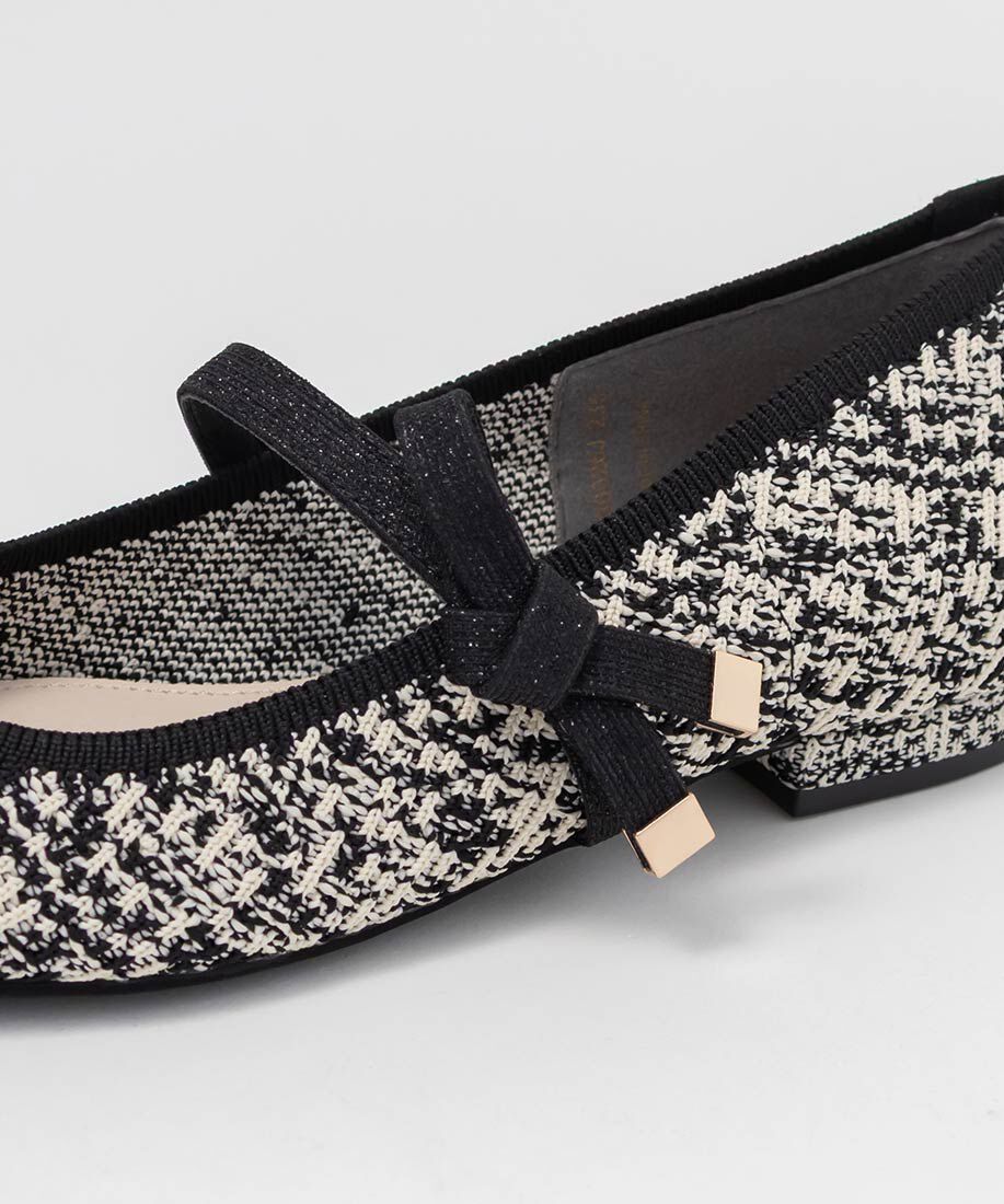  「【SUSTAINABLE】リボンベルトニットフラットパンプス」|パンプス|